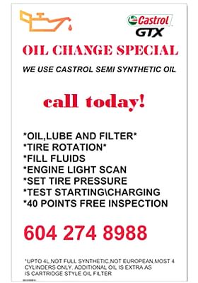 Add oil special
